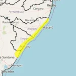 INMET emite alerta de chuvas intensas para 21 cidades do Litoral de Alagoas