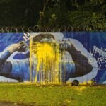Pintura de Gabigol é vandalizada após eliminação do Cruzeiro na Copa do Brasil