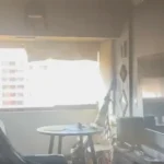 Imagem mostra destruição em apartamento atingido por incêndio na Ponta Verde