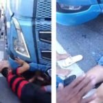 Mulher fica presa sob carreta após colisão com moto na Avenida Fernandes Lima, em Maceió